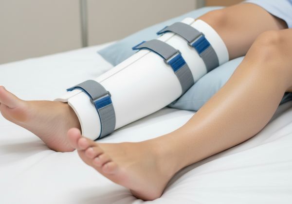 paciente con férula por tibia y peroné rotos